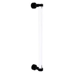 Allied Brass Clearview Matte Black 18-in Single Side Shower Door Pull With Dotted Accents