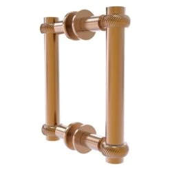 Allied Brass Contemporary Brushed Bronze 6-in Back To Back Shower Door Pull With Twisted Accent