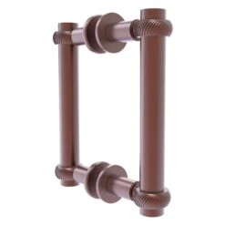 Allied Brass Contemporary Antique Copper 6-in Back To Back Shower Door Pull With Twisted Accent