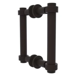 Allied Brass Contemporary Oil-rubbed Bronze 6-in Back To Back Shower Door Pull With Grooved Accent