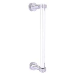 Allied Brass Clearview Satin Chrome 12-in Single Side Shower Door Pull With Grooved Accents