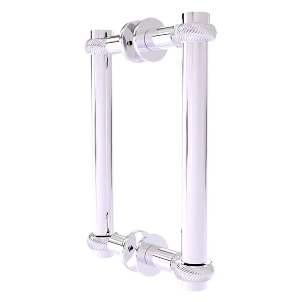 Allied Brass Contemporary Polished Chrome 8-in Back To Back Shower Door Pull With Twisted Accent