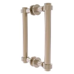 Allied Brass Contemporary Pewter 8-in Back To Back Shower Door Pull With Grooved Accent