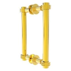 Allied Brass Contemporary Polished Brass 8-in Back To Back Shower Door Pull With Dotted Accent
