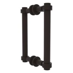 Allied Brass Contemporary Oil-rubbed Bronze 8-in Back To Back Shower Door Pull With Grooved Accent