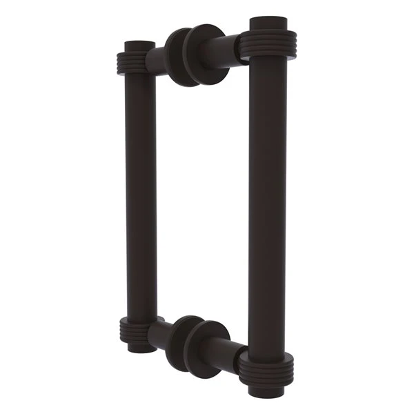 Allied Brass Contemporary Oil-rubbed Bronze 8-in Back To Back Shower Door Pull With Grooved Accent
