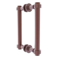 Allied Brass Contemporary Antique Copper 8-in Back To Back Shower Door Pull With Grooved Accent