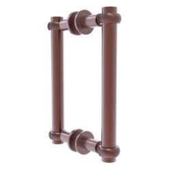 Allied Brass Contemporary Antique Copper 8-in Back To Back Shower Door Pull With Twisted Accent