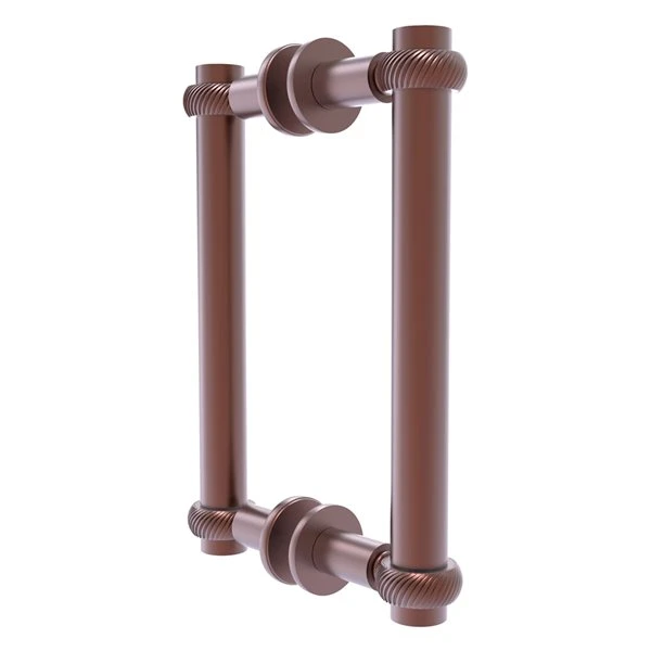 Allied Brass Contemporary Antique Copper 8-in Back To Back Shower Door Pull With Twisted Accent