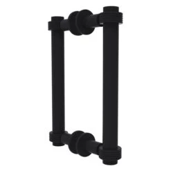 Allied Brass Contemporary Matte Black 8-in Back To Back Shower Door Pull With Grooved Accent