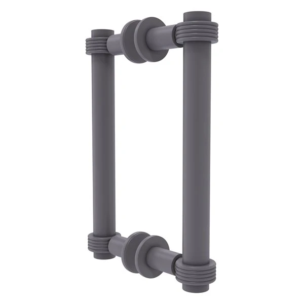 Allied Brass Contemporary Grey 8-in Back To Back Shower Door Pull With Grooved Accent