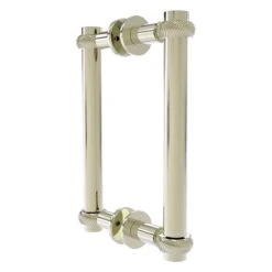 Allied Brass Contemporary Polished Nickel 8-in Back To Back Shower Door Pull With Twisted Accent