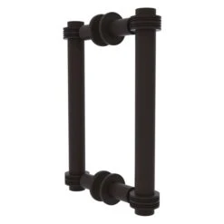 Allied Brass Contemporary Oil-rubbed Bronze 8-in Back To Back Shower Door Pull With Dotted Accent