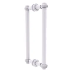 Allied Brass White Contemporary 12-in Back To Back Shower Door Pull With Twisted Accent