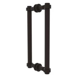 Allied Brass Oil-Rubbed Bronze Contemporary 12-in Back To Back Shower Door Pull With Grooved Accent
