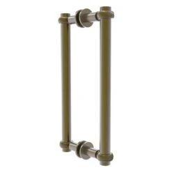 Allied Brass Antique Brass Contemporary 12-in Back To Back Shower Door Pull With Twisted Accent