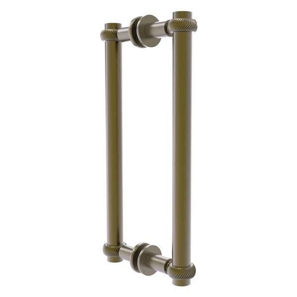 Allied Brass Antique Brass Contemporary 12-in Back To Back Shower Door Pull With Twisted Accent