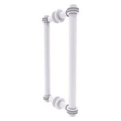 Allied Brass White Contemporary 12-in Back To Back Shower Door Pull With Dotted Accent
