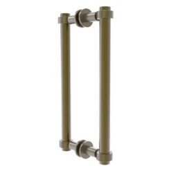 Allied Brass Antique Brass Contemporary 12-in Back To Back Shower Door Pull With Grooved Accent