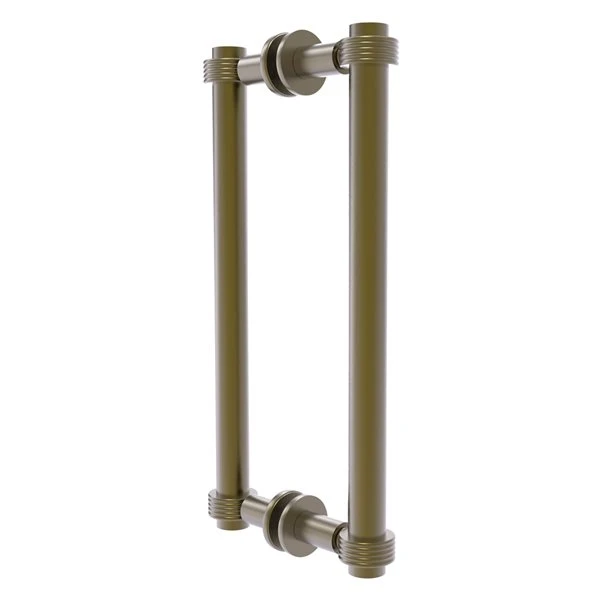 Allied Brass Antique Brass Contemporary 12-in Back To Back Shower Door Pull With Grooved Accent