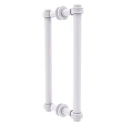 Allied Brass White Contemporary 12-in Back To Back Shower Door Pull With Grooved Accent