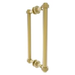 Allied Brass Satin Brass Contemporary 12-in Back To Back Shower Door Pull With Dotted Accent
