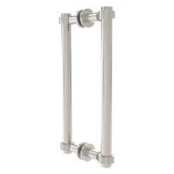 Allied Brass Satin Nickel Contemporary 12-in Back To Back Shower Door Pull With Grooved Accent