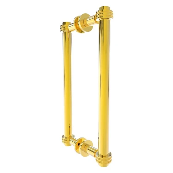 Allied Brass Polished Brass Contemporary 12-in Back To Back Shower Door Pull With Dotted Accent