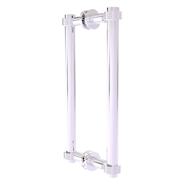 Allied Brass Polished Chrome Contemporary 12-in Back To Back Shower Door Pull With Grooved Accent