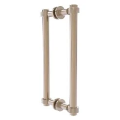 Allied Brass Pewter Contemporary 12-in Back To Back Shower Door Pull With Grooved Accent