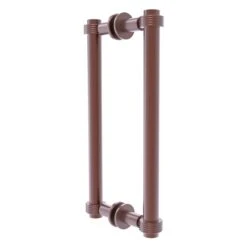 Allied Brass Antique Copper Contemporary 12-in Back To Back Shower Door Pull With Grooved Accent