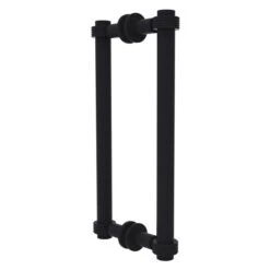 Allied Brass Matte Black Contemporary 12-in Back To Back Shower Door Pull With Grooved Accent