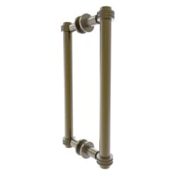 Allied Brass Antique Brass Contemporary 12-in Back To Back Shower Door Pull With Dotted Accent