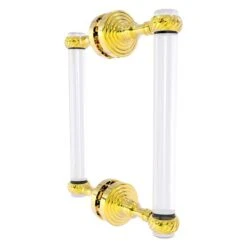 Allied Brass Pacific Grove 8-in Hinged Shower Door Handle - Polished Brass
