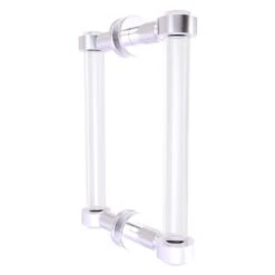 Allied Brass Clearview Satin Chrome 8-in Hinged Shower Door Handle