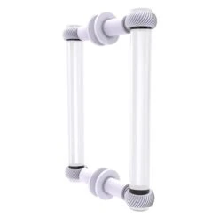 Allied Brass Clearview 8-in Hinged Shower Door Handle - White Finish