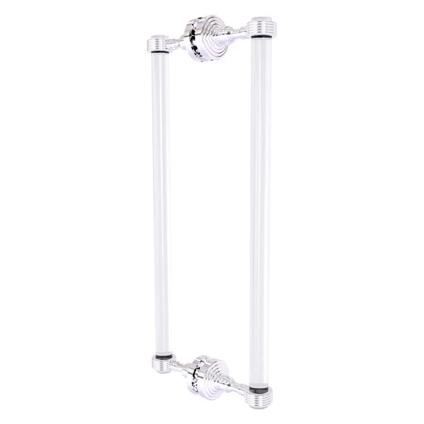 Allied Brass Pacific Grove Polished Chrome 18-in Hinged Shower Door Pull With Grooved Accents