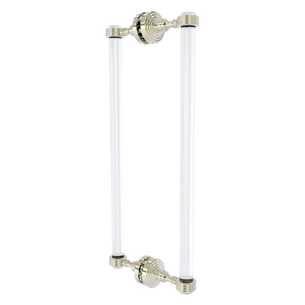 Allied Brass Pacific Grove Polished Nickel 18-in Hinged Shower Door Pull With Grooved Accents