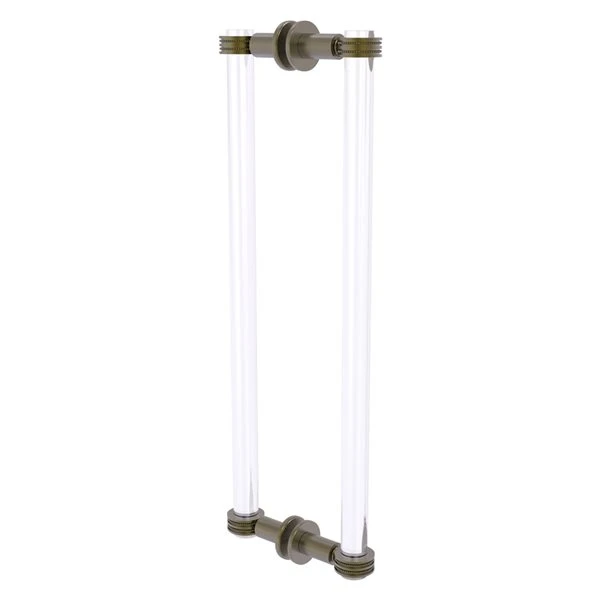Allied Brass Clearview Collection Antique Brass 18-in Hinged Shower Door Pull With Dotted Accents