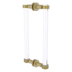 Allied Brass Clearview Collection Satin Brass 12-in Hinged Shower Door Pull With Dotted Accents