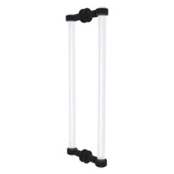 Allied Brass Clearview Collection Matte Black 18-in Hinged Shower Door Pull With Grooved Accents