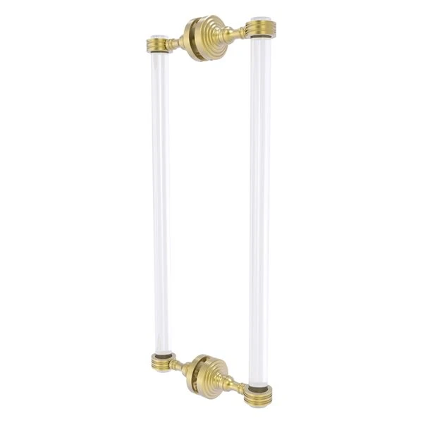 Allied Brass Pacific Grove Satin Brass 18-in Hinged Shower Door Pull With Dotted Accents
