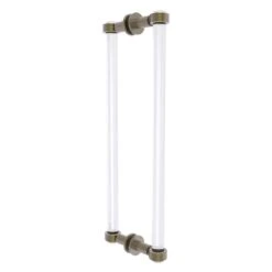 Allied Brass Clearview Collection Antique Brass 18-in Hinged Shower Door Pull With Grooved Accents