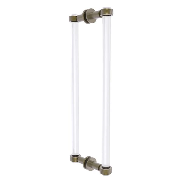 Allied Brass Clearview Collection Antique Brass 18-in Hinged Shower Door Pull With Grooved Accents
