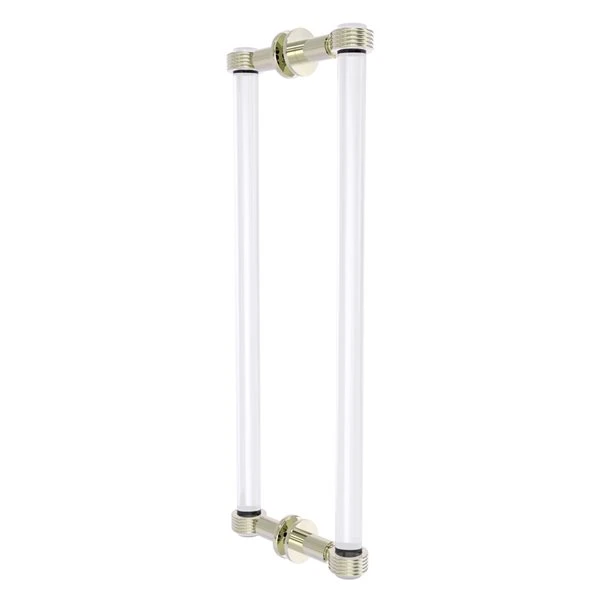 Allied Brass Clearview Collection Polished Nickel 18-in Hinged Shower Door Pull With Grooved Accents