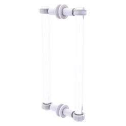 Allied Brass Clearview Collection Matte White 12-in Hinged Shower Door Pull With Grooved Accents