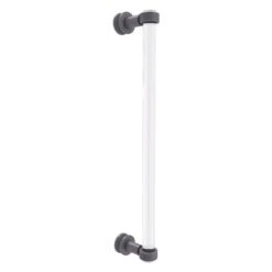 Allied Brass Clearview Grey 18-in Single Side Shower Door Pull With Grooved Accents