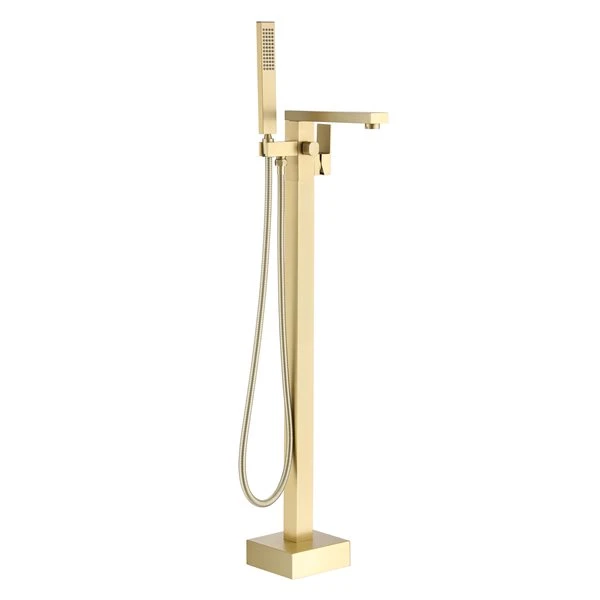 Boyel Living Single Handle Bath Tub Filler Faucet With Handheld Shower In Brushed Gold - Image 5