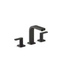 KOHLER Parallel Matte Black 2-Handle Widespread Bathroom Sink Faucet - Drain Included