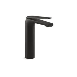 KOHLER Avid Matte Black Single Hole 1-Handle WaterSense Labelled Bathroom Sink Faucet - Drain Included